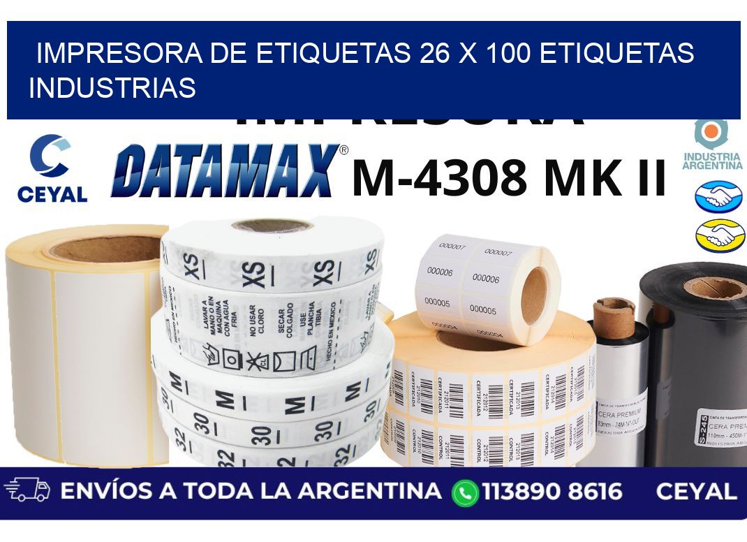 impresora de etiquetas 26 x 100 etiquetas industrias