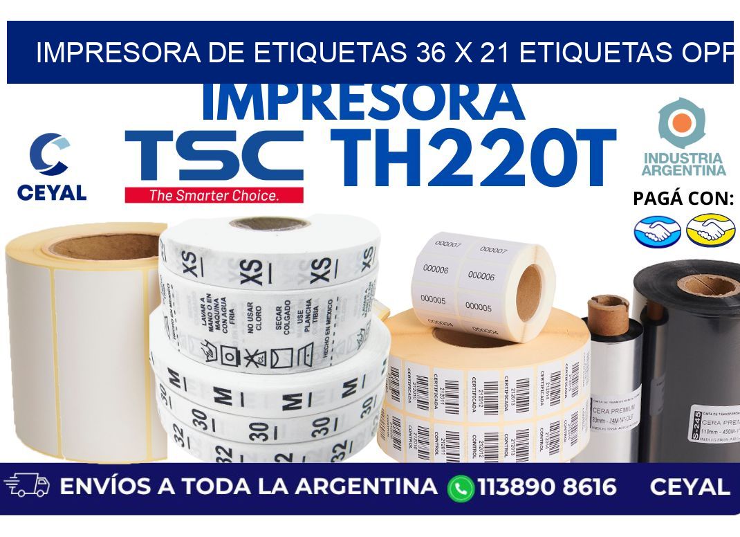 impresora de etiquetas 36 x 21 etiquetas opp