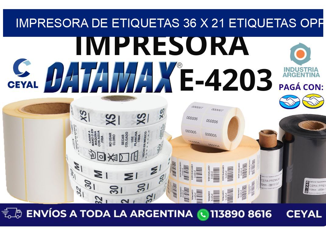 impresora de etiquetas 36 x 21 etiquetas opp