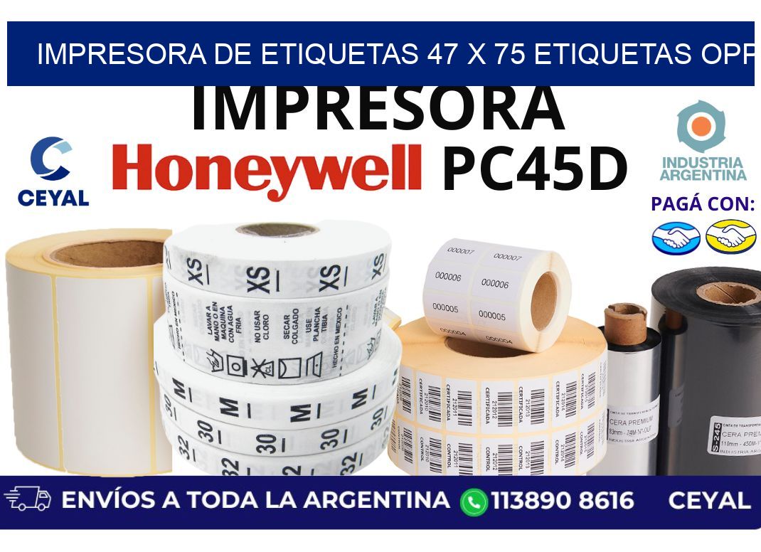 impresora de etiquetas 47 x 75 etiquetas opp