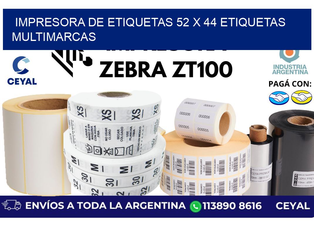 impresora de etiquetas 52 x 44 etiquetas multimarcas
