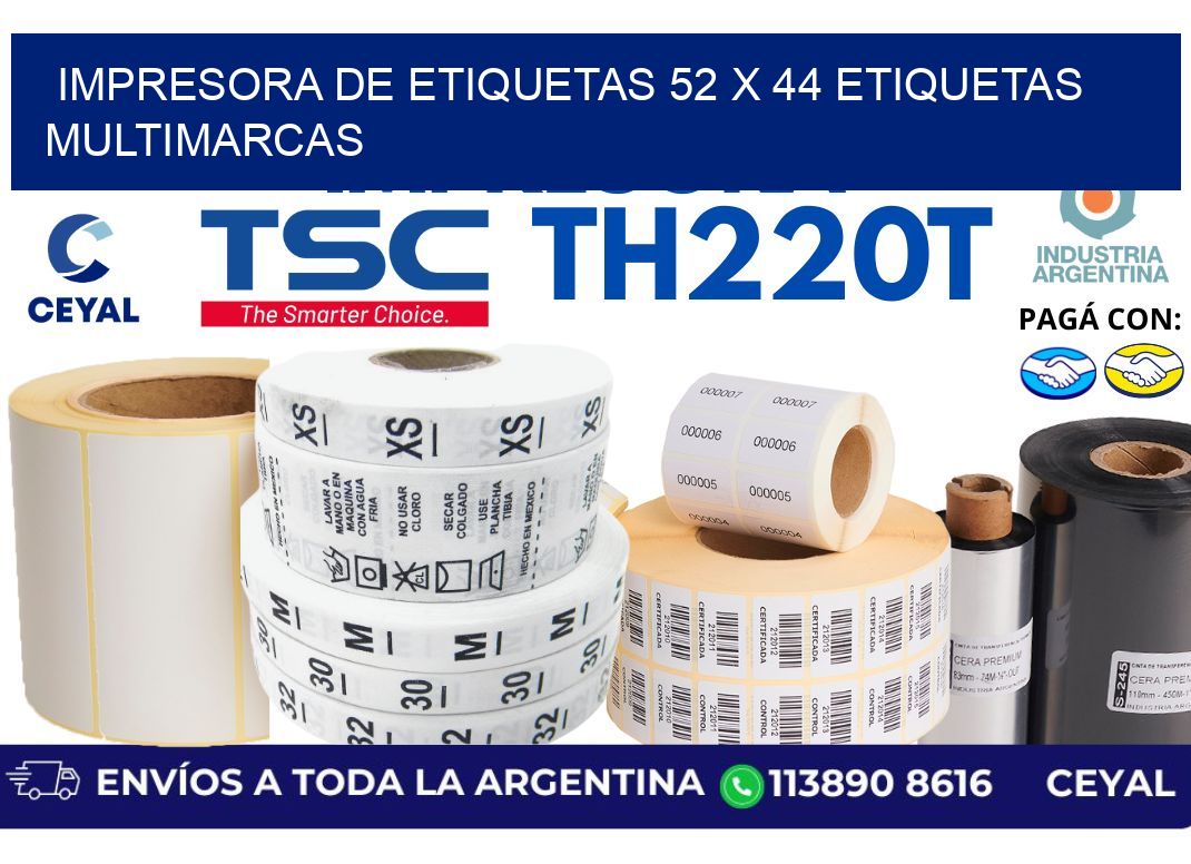 impresora de etiquetas 52 x 44 etiquetas multimarcas