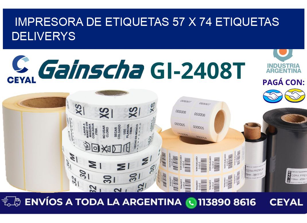 impresora de etiquetas 57 x 74 etiquetas deliverys