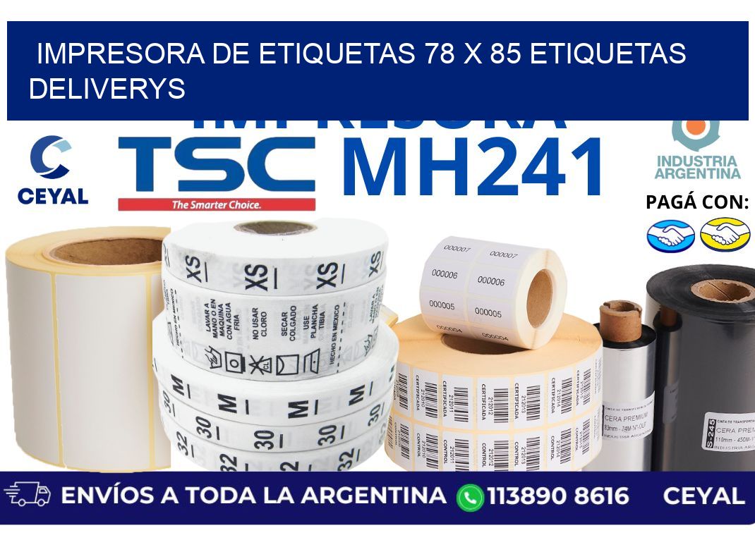 impresora de etiquetas 78 x 85 etiquetas deliverys