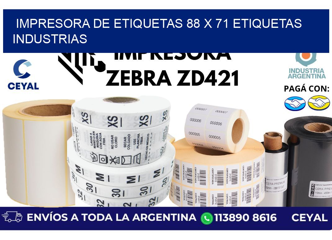 impresora de etiquetas 88 x 71 etiquetas industrias