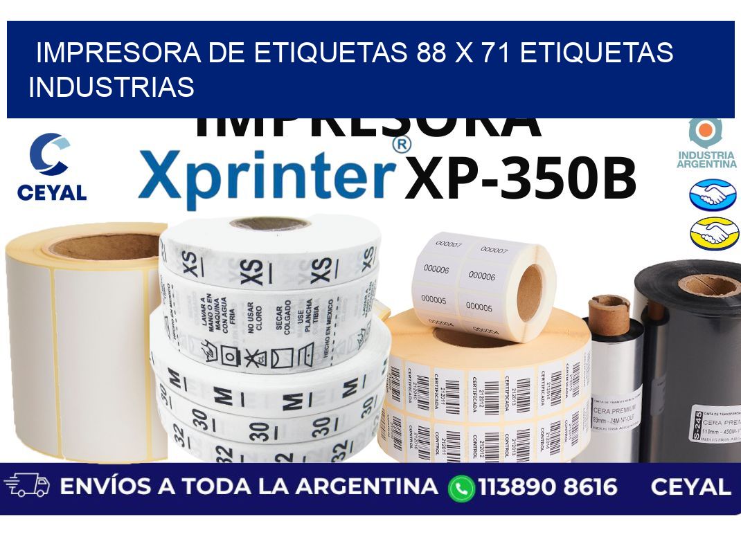impresora de etiquetas 88 x 71 etiquetas industrias