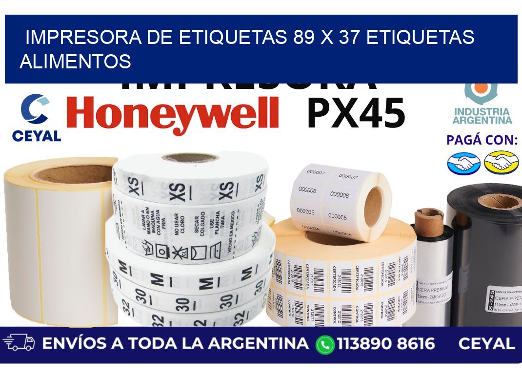 impresora de etiquetas 89 x 37 etiquetas alimentos