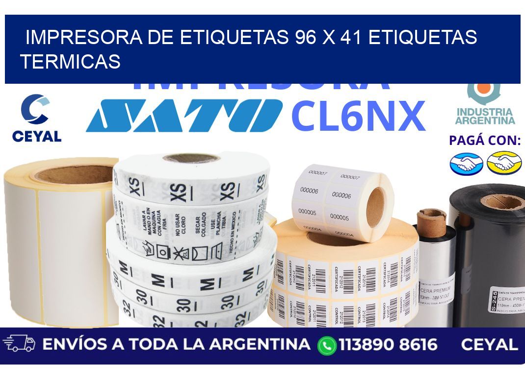 impresora de etiquetas 96 x 41 etiquetas termicas