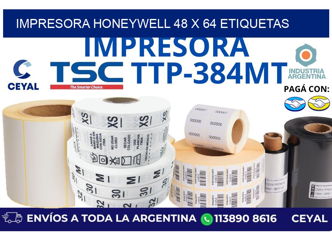 impresora honeywell 48 x 64 etiquetas