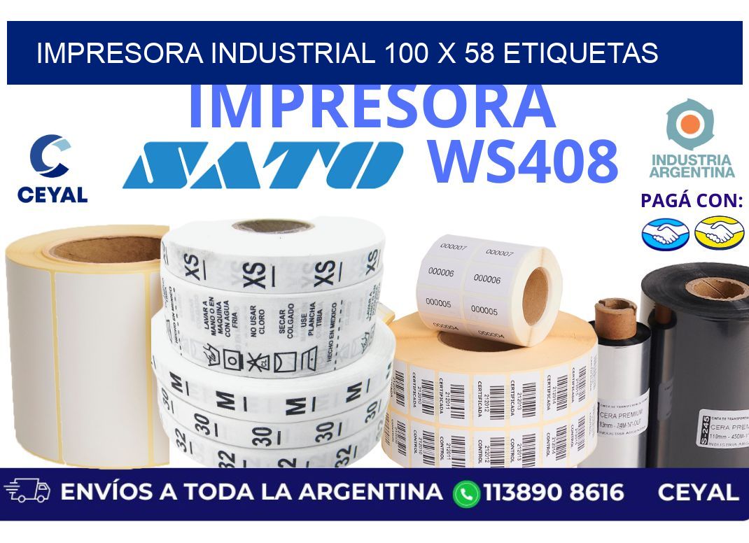 impresora industrial 100 x 58 etiquetas