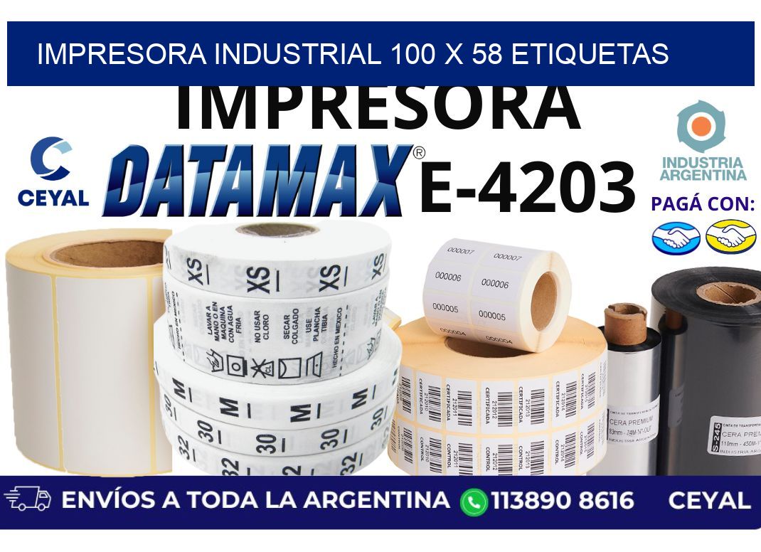 impresora industrial 100 x 58 etiquetas