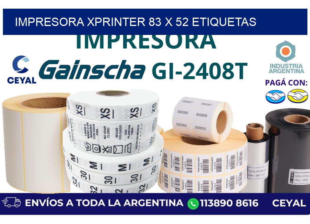 impresora xprinter 83 x 52 etiquetas