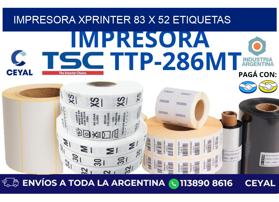 impresora xprinter 83 x 52 etiquetas