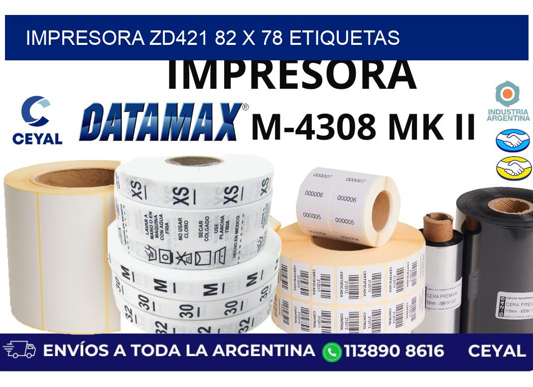 impresora zd421 82 x 78 etiquetas