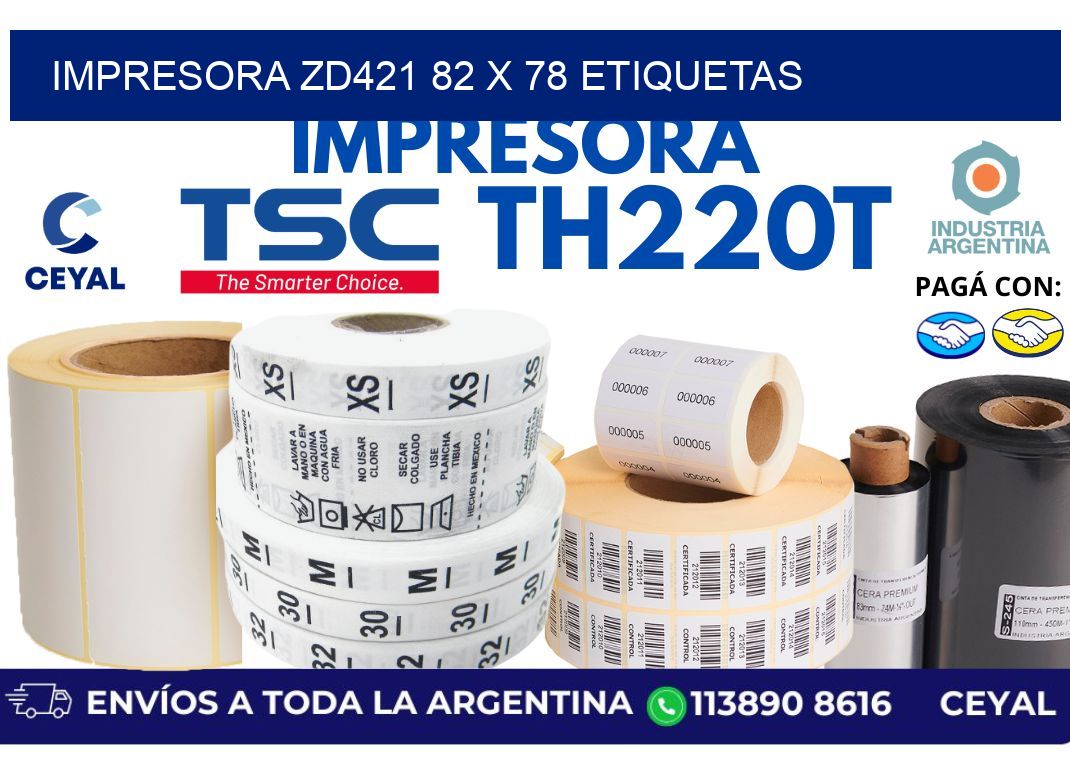 impresora zd421 82 x 78 etiquetas