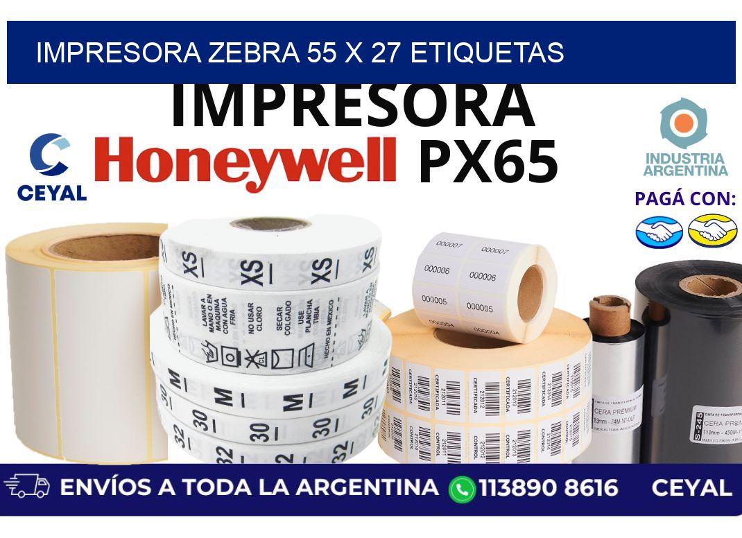 impresora zebra 55 x 27 etiquetas