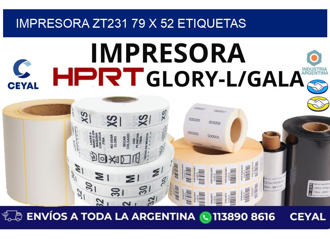 impresora zt231 79 x 52 etiquetas