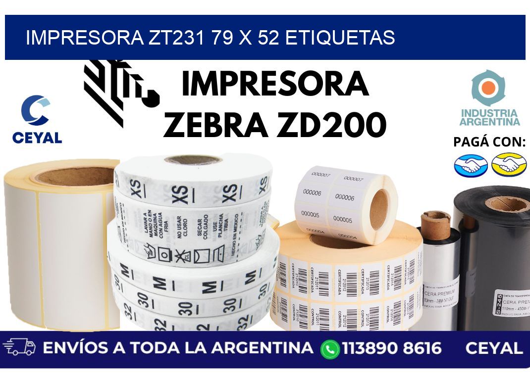 impresora zt231 79 x 52 etiquetas