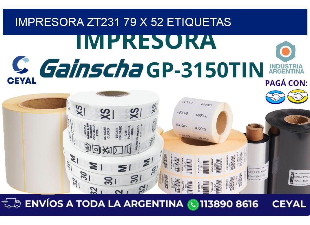impresora zt231 79 x 52 etiquetas