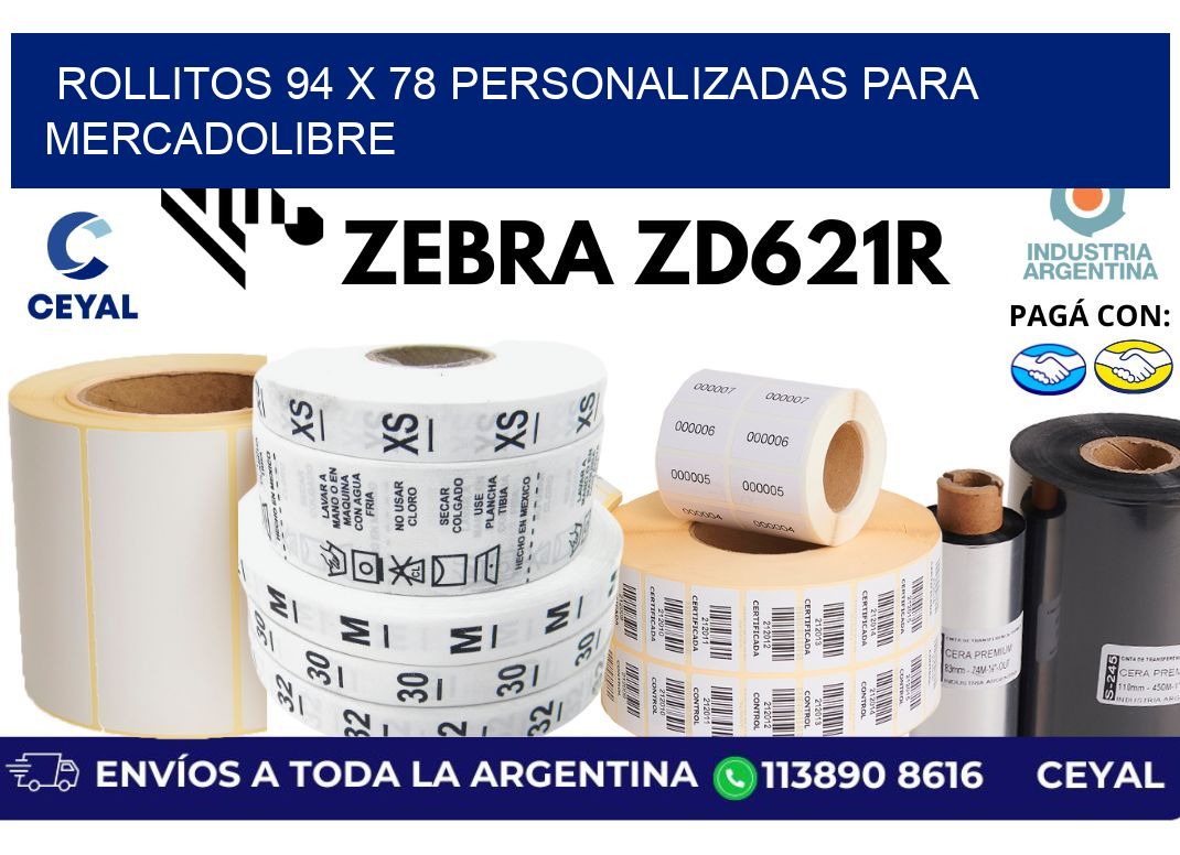 rollitos 94 x 78 personalizadas para mercadolibre