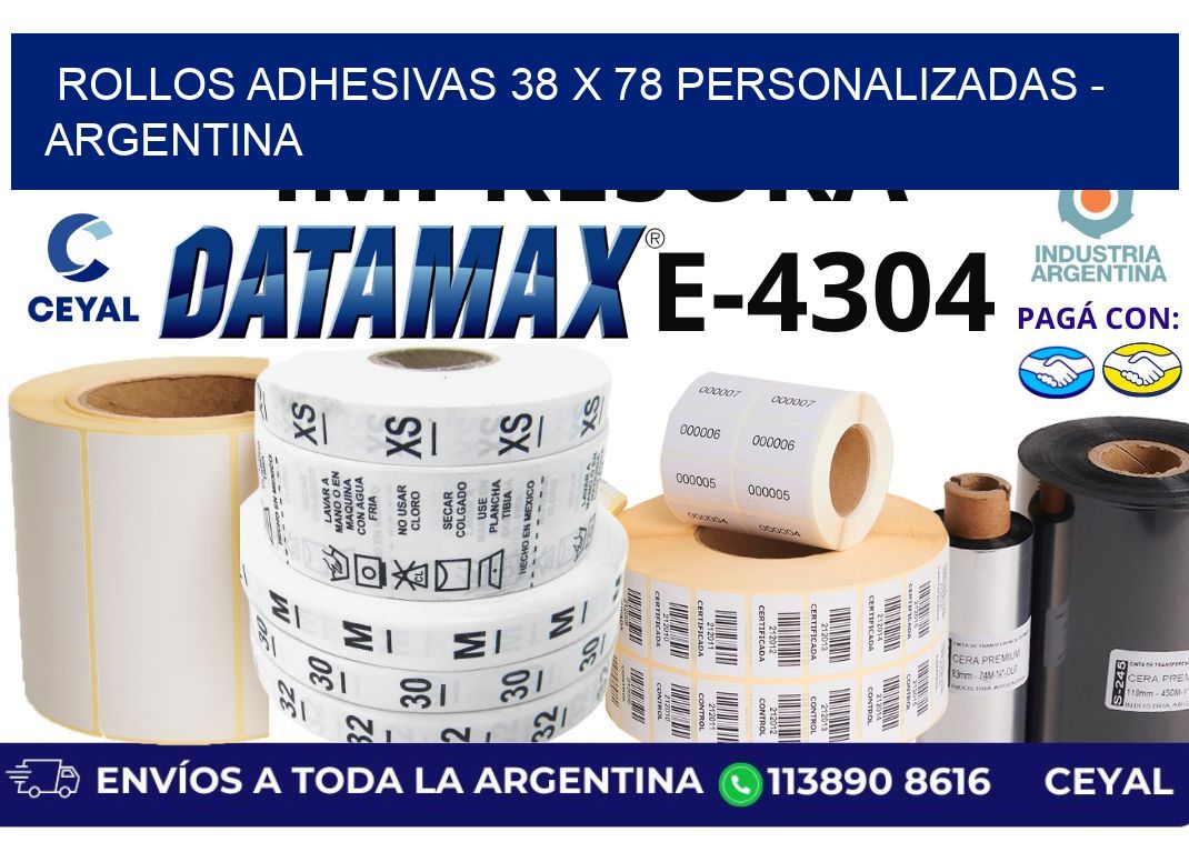 rollos adhesivas 38 x 78 personalizadas – Argentina