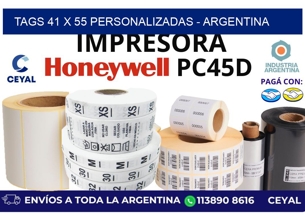 tags 41 x 55 personalizadas - Argentina