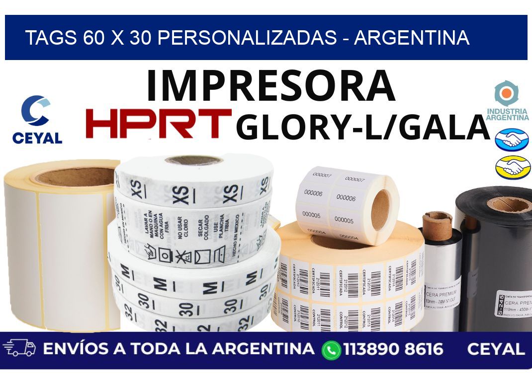 tags 60 x 30 personalizadas - Argentina