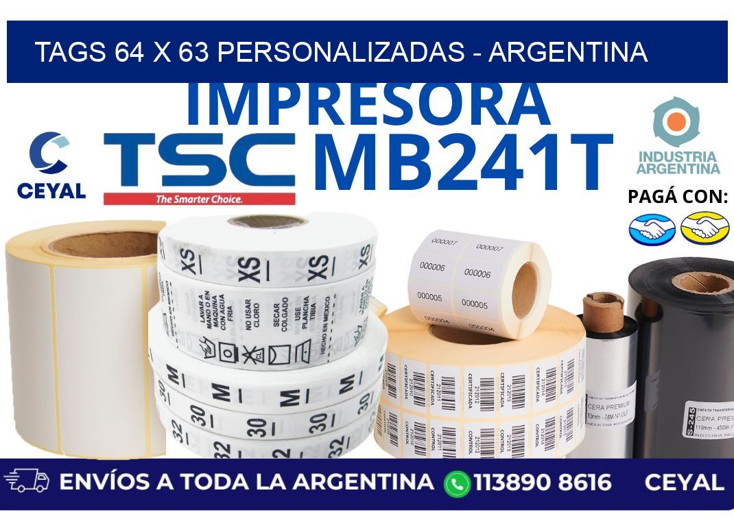 tags 64 x 63 personalizadas - Argentina