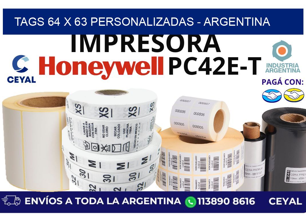 tags 64 x 63 personalizadas – Argentina