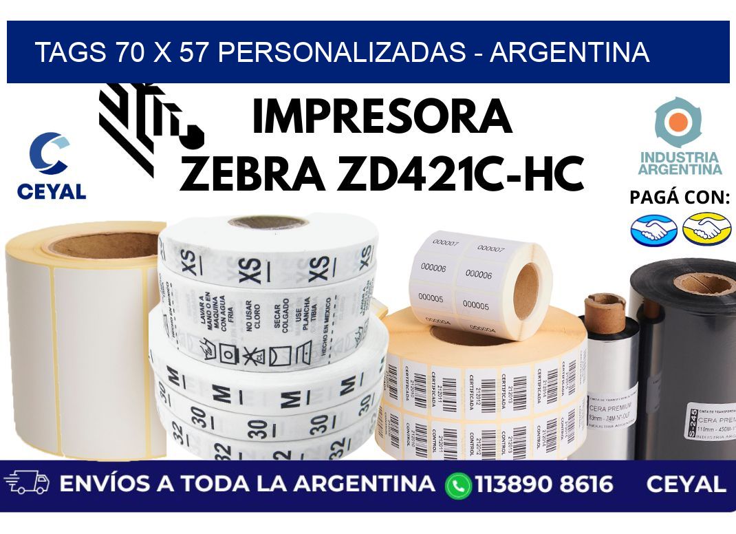 tags 70 x 57 personalizadas - Argentina
