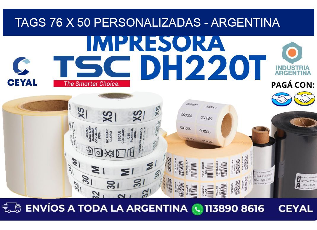 tags 76 x 50 personalizadas - Argentina