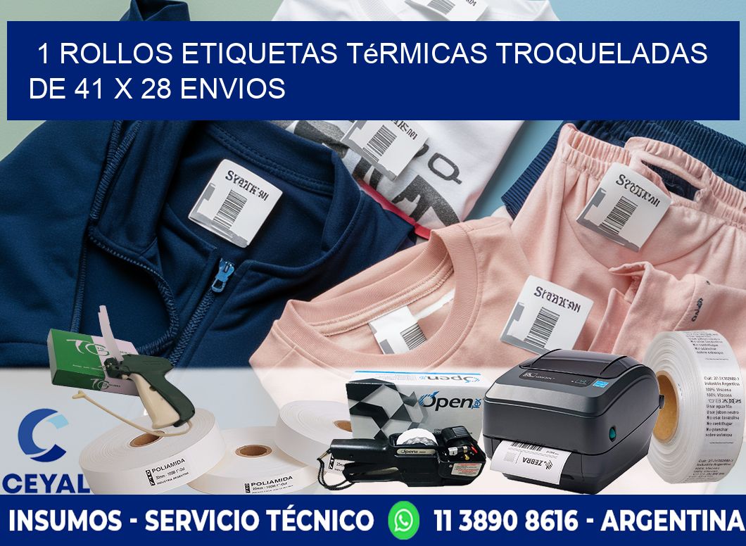 1 Rollos Etiquetas Térmicas Troqueladas De 41 x 28 ENVIOS