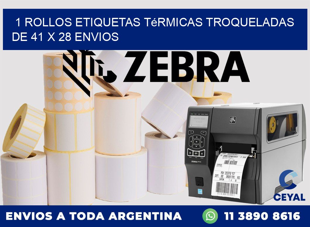 1 Rollos Etiquetas Térmicas Troqueladas De 41 x 28 ENVIOS