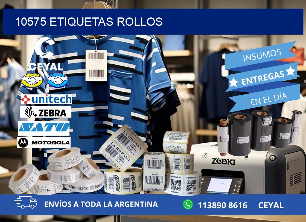 10575 etiquetas rollos