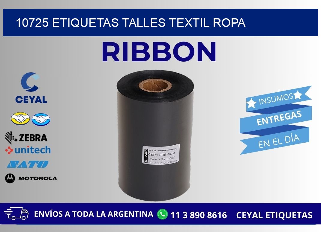 10725 ETIQUETAS TALLES TEXTIL ROPA