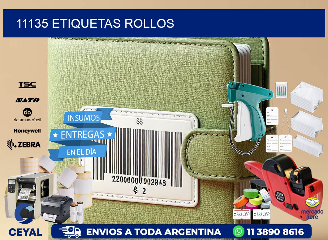 11135 etiquetas rollos