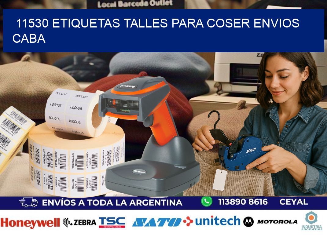 11530 ETIQUETAS TALLES PARA COSER ENVIOS CABA