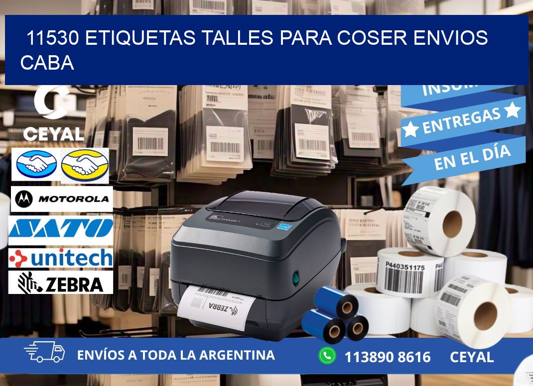 11530 ETIQUETAS TALLES PARA COSER ENVIOS CABA