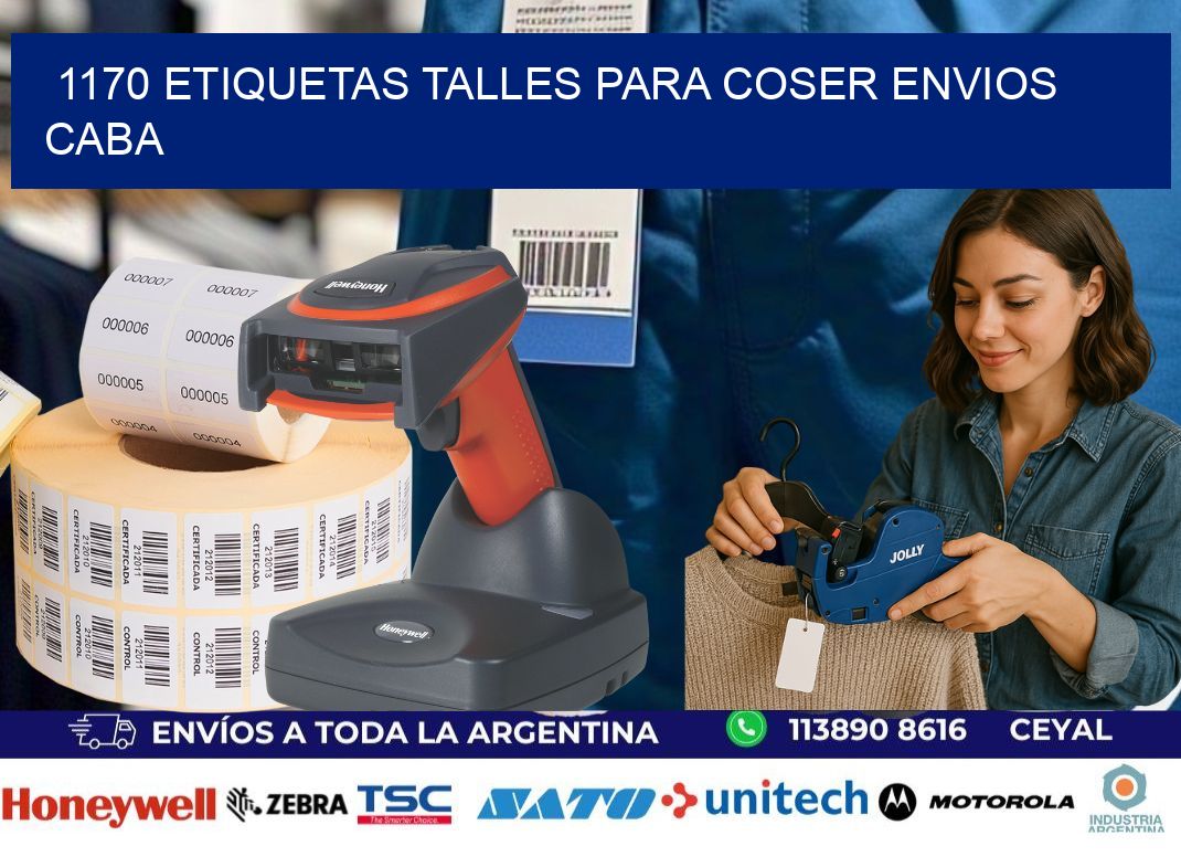 1170 ETIQUETAS TALLES PARA COSER ENVIOS CABA