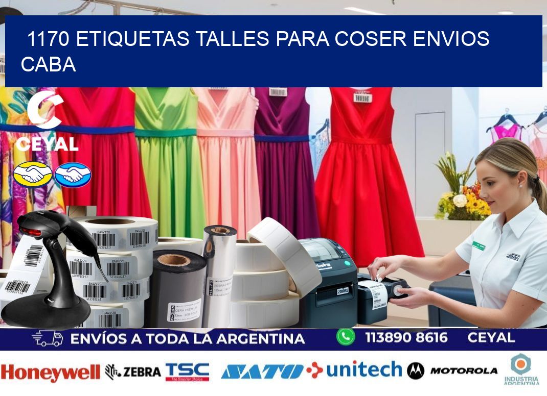 1170 ETIQUETAS TALLES PARA COSER ENVIOS CABA
