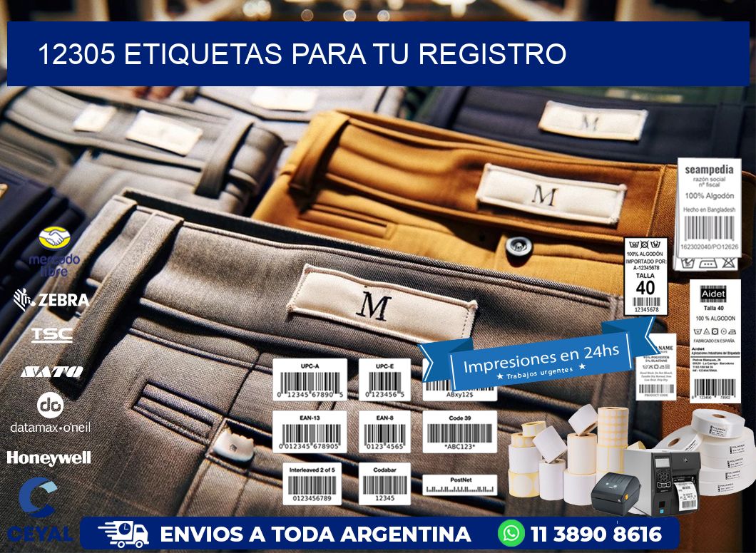 12305 etiquetas para tu registro