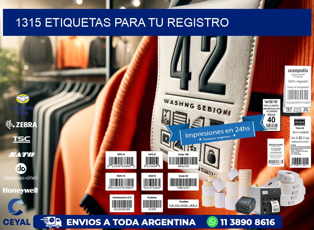1315 etiquetas para tu registro