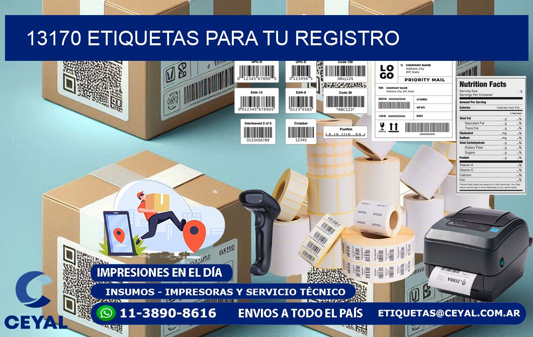 13170 etiquetas para tu registro