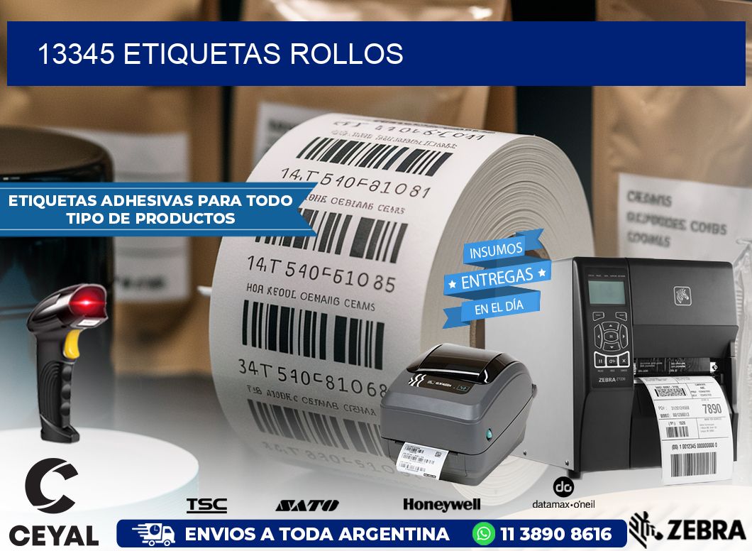 13345 etiquetas rollos