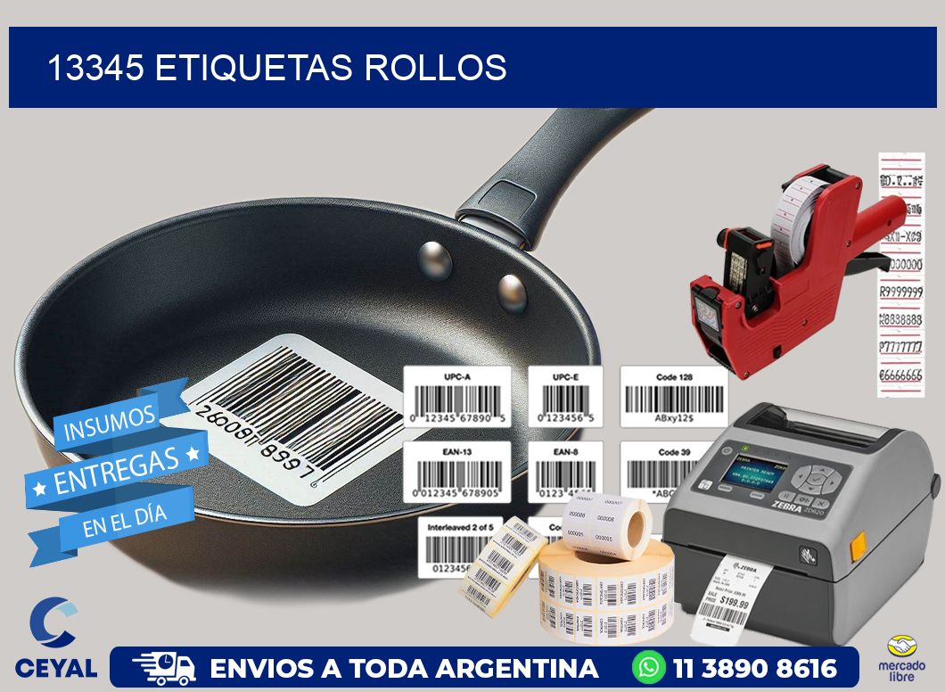13345 etiquetas rollos