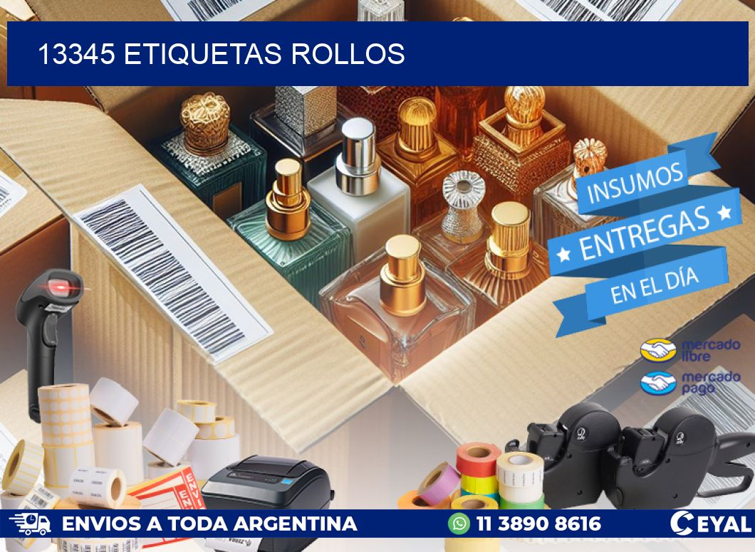 13345 etiquetas rollos