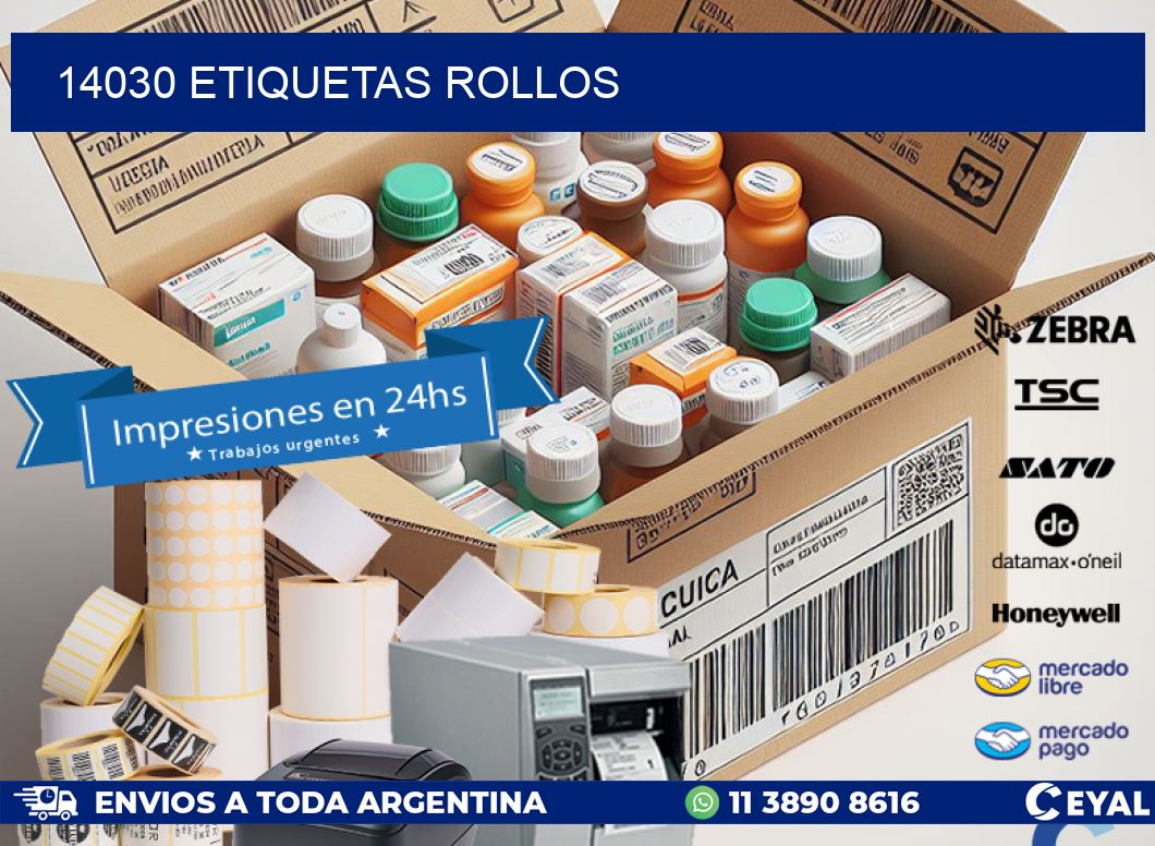 14030 etiquetas rollos