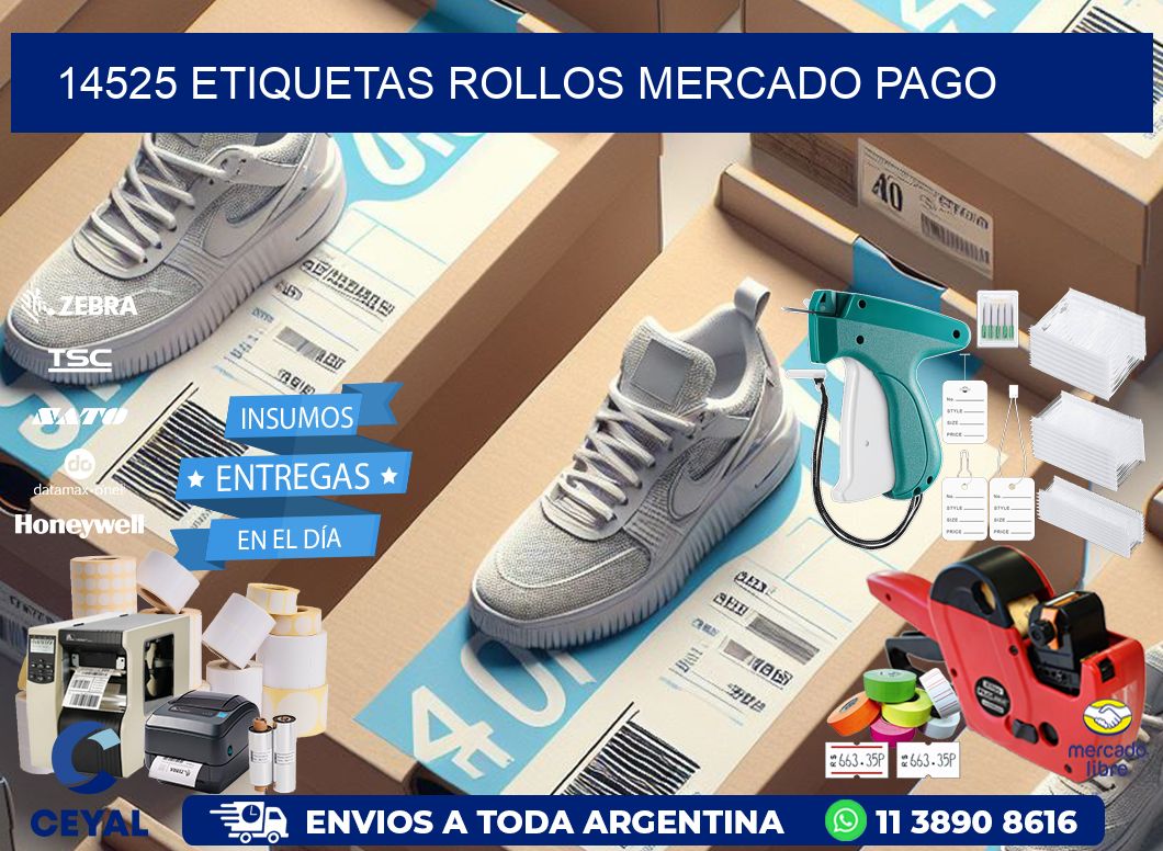 14525 etiquetas rollos MERCADO PAGO
