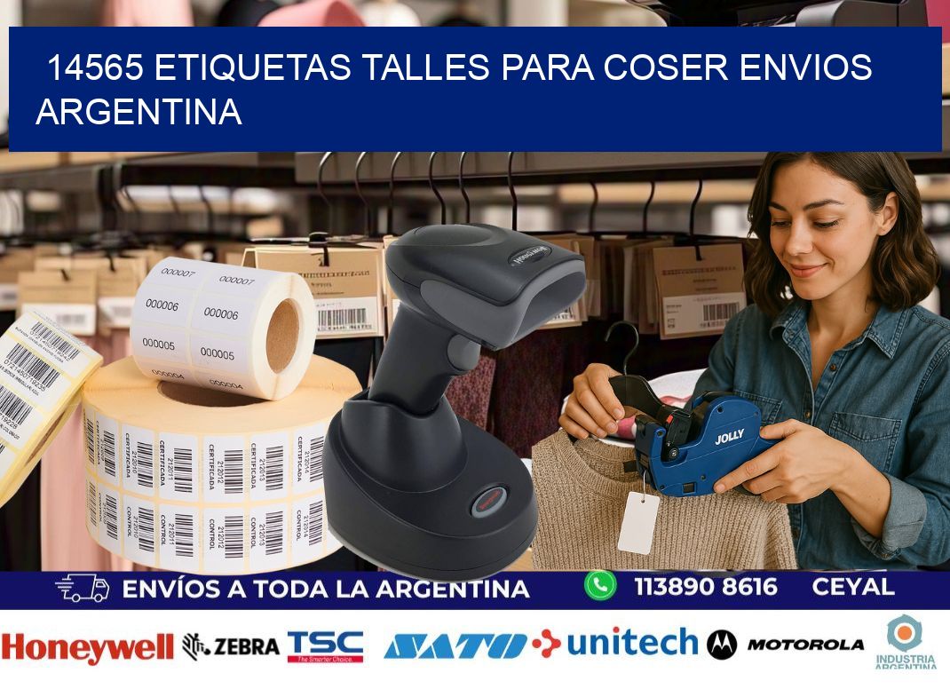14565 ETIQUETAS TALLES PARA COSER ENVIOS ARGENTINA