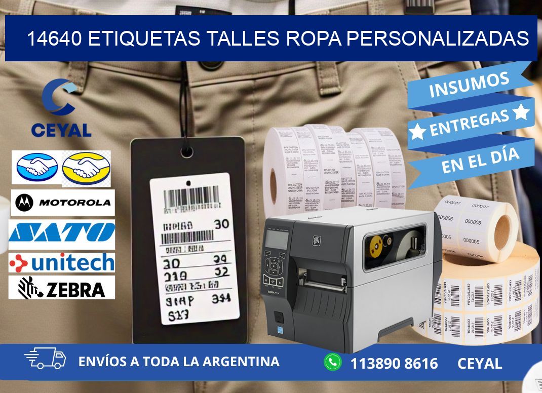 14640 ETIQUETAS TALLES ROPA PERSONALIZADAS